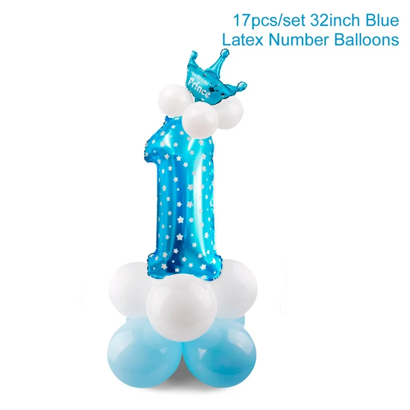 Birthday balloon 3 QIFU первый день рождения баннер гирлянды один год ребенок душ мальчик первый день рождения 1 день рождения мальчик с днем рождения Декор-баннер - Цвет: Birthday balloon 3
