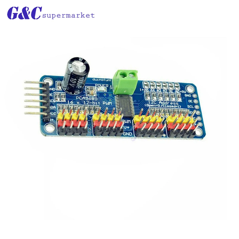 16 канальный видеорегистратор 12 битная ШИМ/Servo Driver I2C интерфейс PCA9685 модуль для arduino