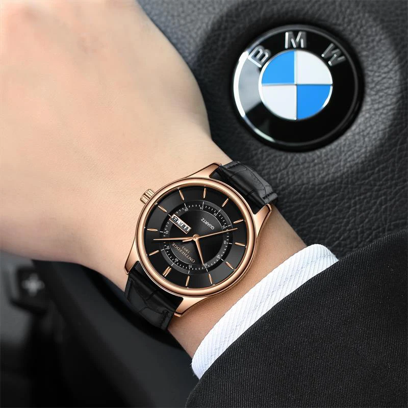 Men's watch business round quartz men's waterproof belt mechanical trend accessories table sale | Наручные часы