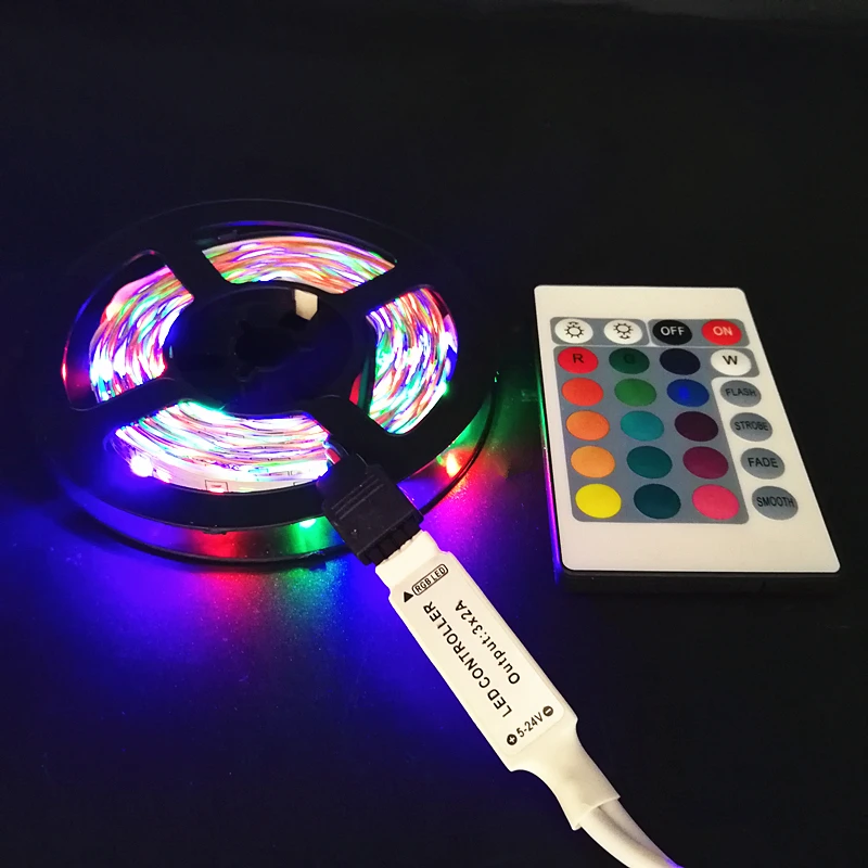 Светодиодная лента RGB 2835 SMD 5 м 60 светодиодов/м гибкая ИК пульт дистанционного