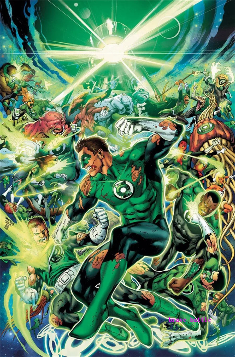 Комический Зеленый Фонарь DC Vs Marvels 1 панель украшение на стену живопись маслом