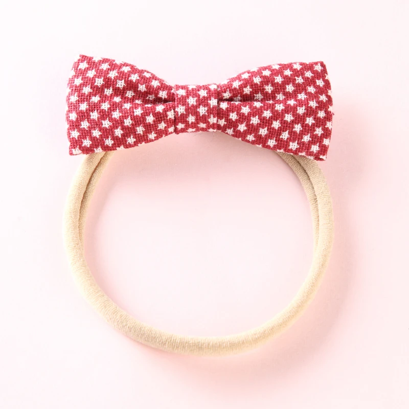 

50Pcs/lot 2.8" Star Print Fabric Bow Headbands,Plaid Hair Bow With Nylon Headband Girls Girls Bowknot hairband Hair Accessories
