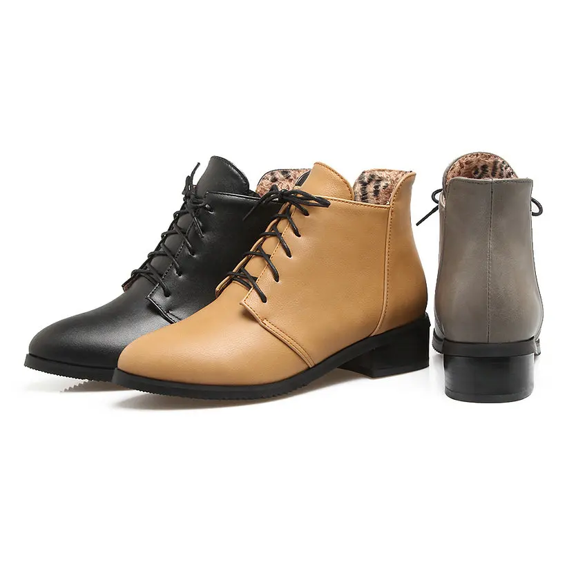 ESVEVA/2018 г. Женские ботинки Осенняя короткая плюшевая обувь на среднем каблуке