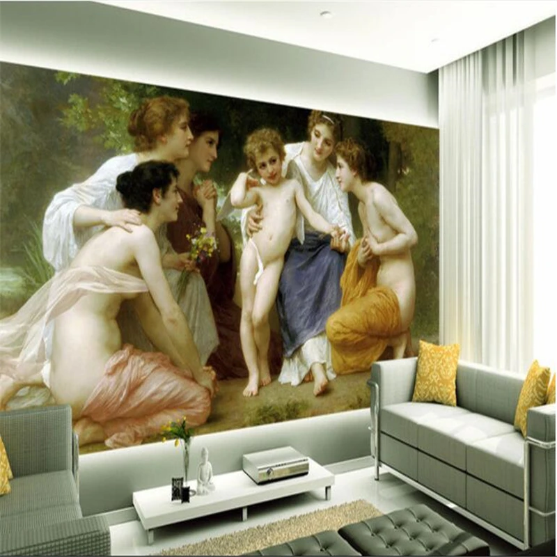 Большие Настенные обои beibehang 3D стерео Европейская масляная живопись фоновые для