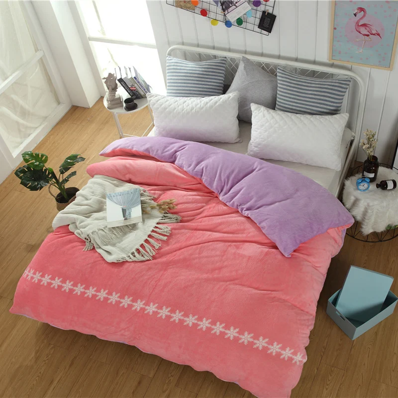 Modern Style 100%Polyester Plain Flannel Quilt Cover Comfortable Skin Care Bedding Fashion Home Life | Дом и сад
