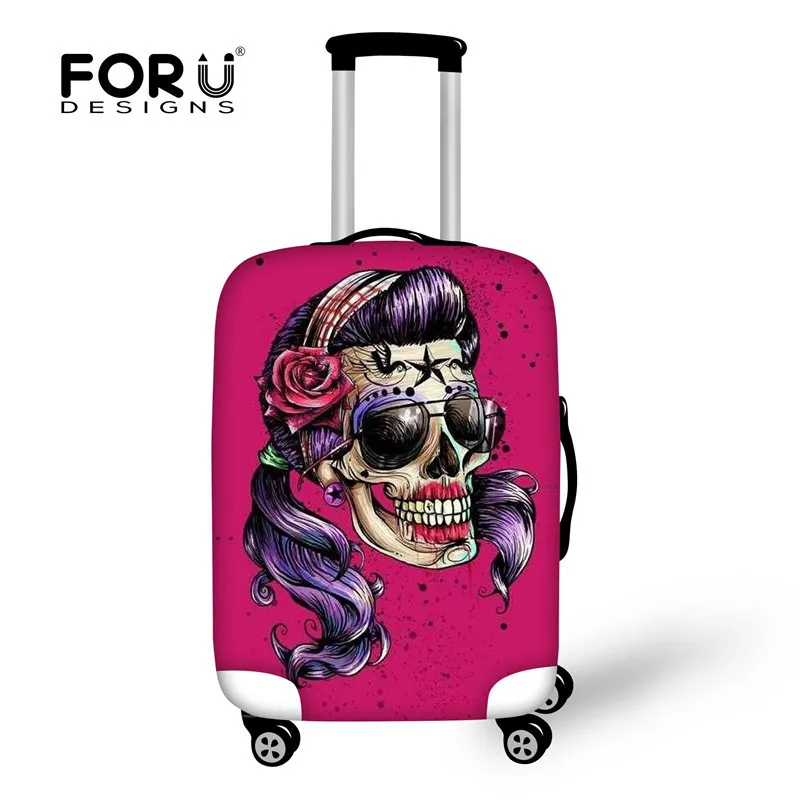 XD1272 FORUDESIGNS, защитный чехол для путешествий, пылезащитный чехол с черепом для 18-28 дюймов, чехол, эластичное водонепроницаемое покрытие чемодана - Цвет: XD1272