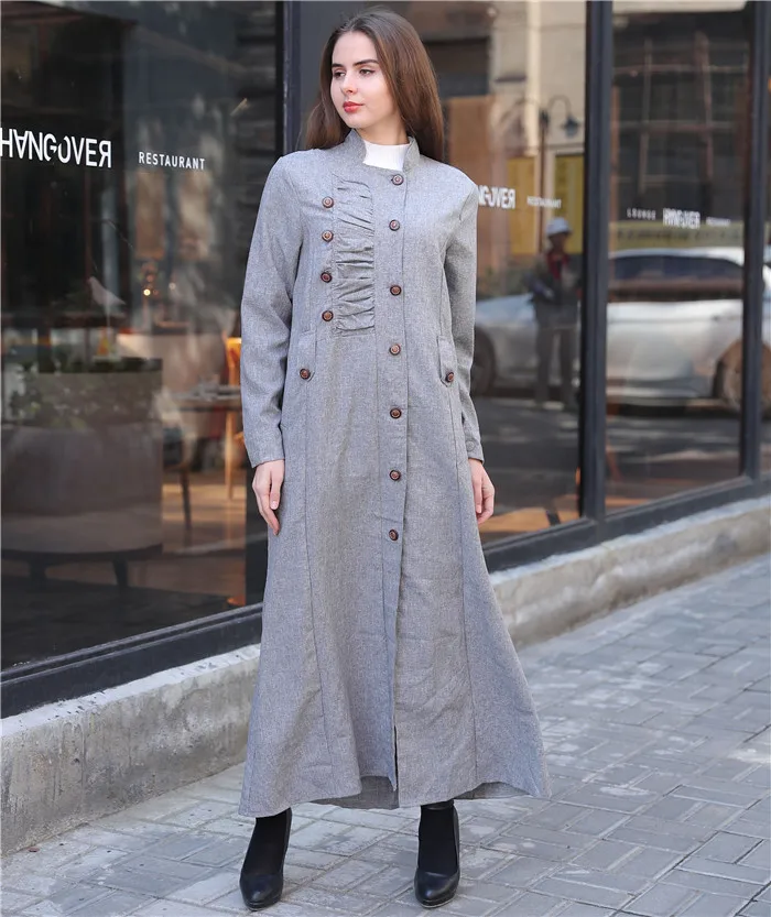 Мусульманское осеннее женское платье с длинными рукавами макси abaya jalabiya мусульманские платья одежда халат