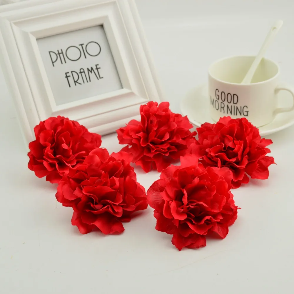 

10pcs 8cm cheap silk peony head artificial flower for home wedding flower wall decoration DIY needlework wreaths hat fake flower