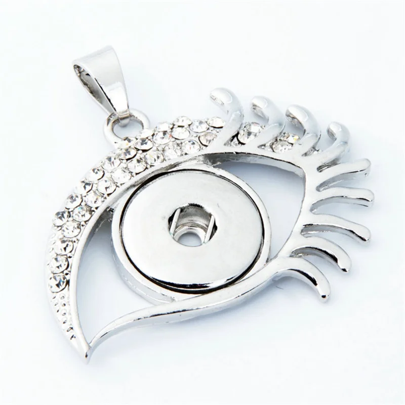 3 вида цветов 3D кристалл лицевая форма глаз кулон с кнопкой ожерелье DIY 18/20 мм