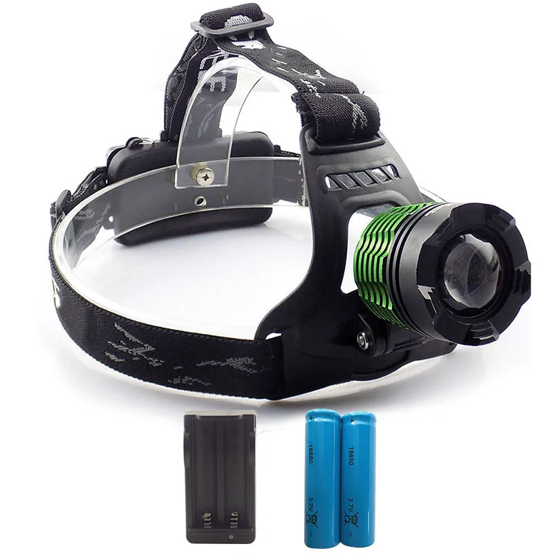 

2000 lumens LED Headlight Flashlight Torch XML T6 LED Headlamp T6 Waterproof Head Light + Home Charger + 18650 Batteries