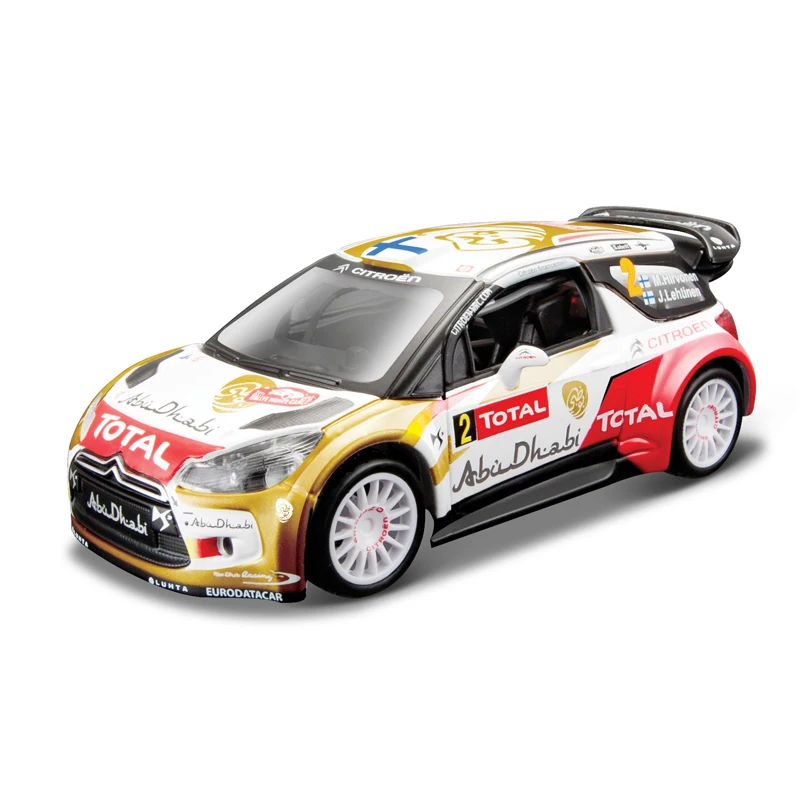 Литая модель автомобиля BBURAGO WRC 2013 DS3 Loeb hirvнен 1:32 металлическая гоночная машина