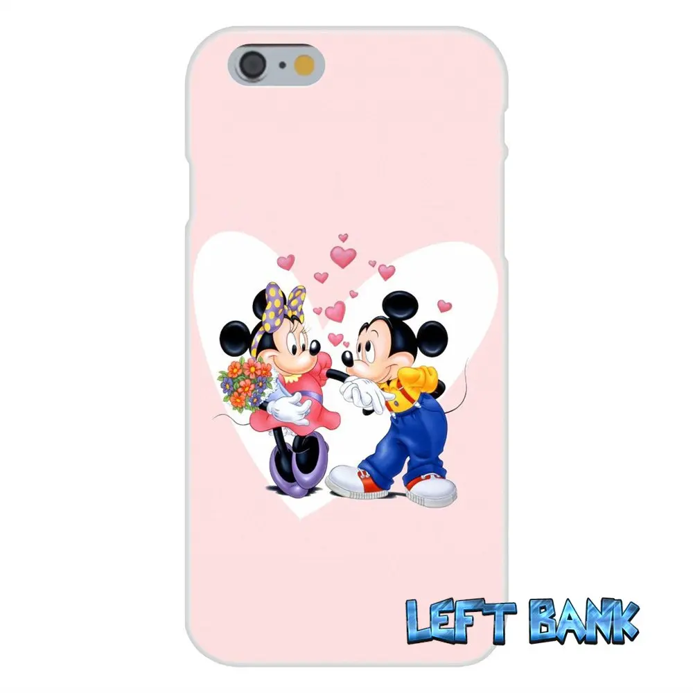Мягкий силиконовый прозрачный чехол из ТПУ с Минни и Микки Маусом для iPhone 4 4S 5 5S 5C