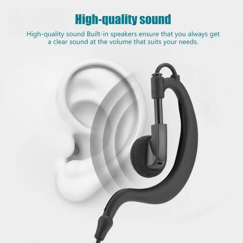 

VBESTLIFE New Portable Earhanger Headset For PTT Walkie Talkie G Shape Earpiece Ear Hooks Headphones With Microphones
