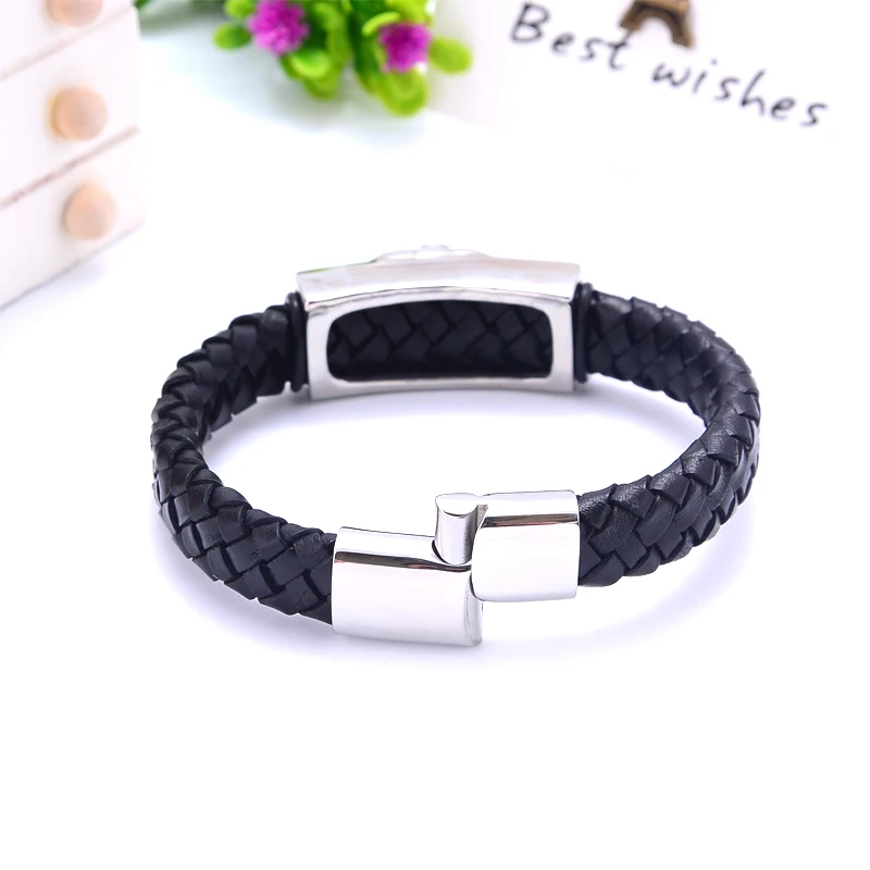 Новинка 2017 года кожаный магнитный браслет с головой льва из натуральной кожи