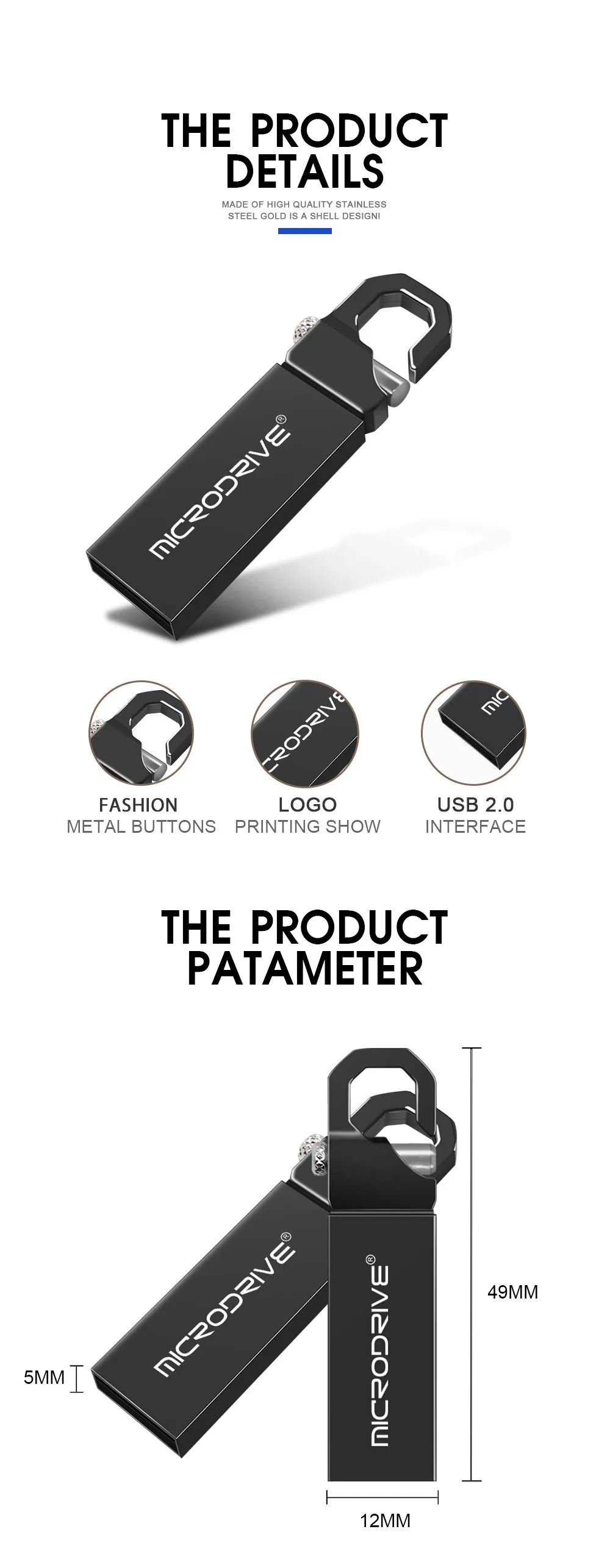 Металлический usb флеш-накопитель с крючком, реальная емкость, USB 2,0, флеш-накопитель, 16 ГБ, 32 ГБ, 64 ГБ, супер тонкий флеш-накопитель, водонепроницаемая usb-флешка, u-диск