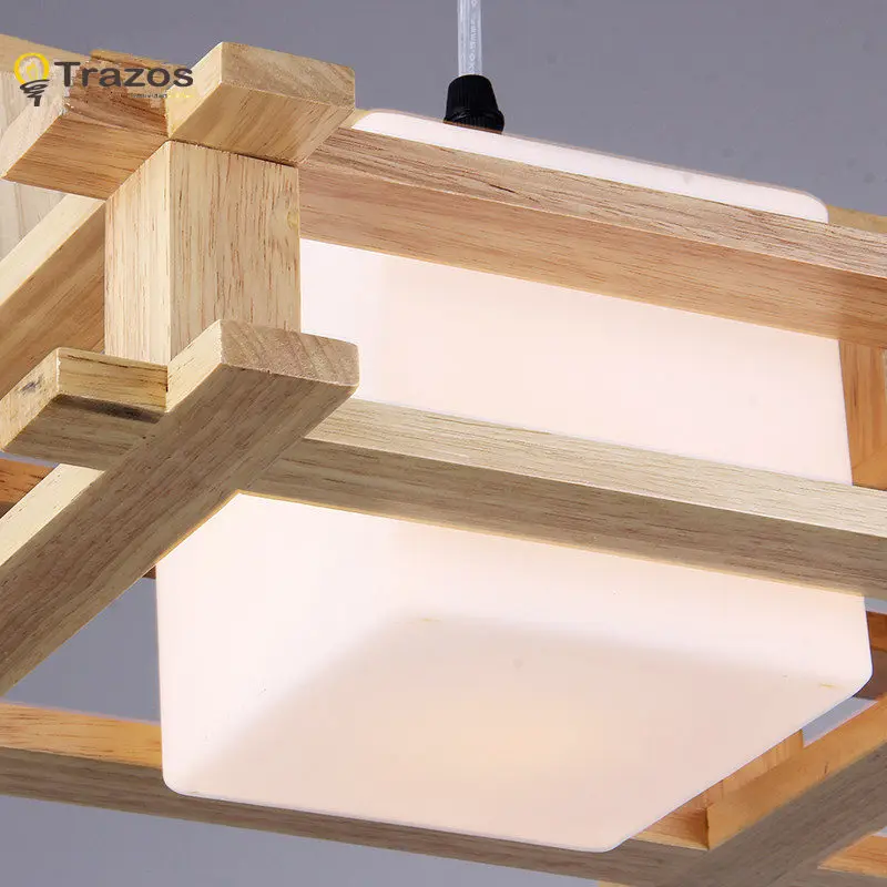 Современные деревянные подвесные светильники для столовой гостиной светильник