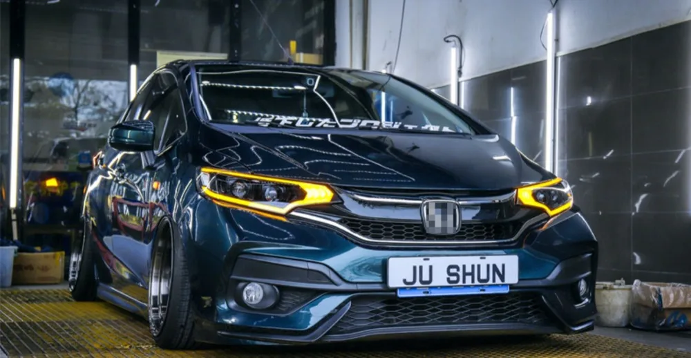 Автомобильный Стайлинг для HONDA Для Fit Jazz головная лампа- год черный корпус светодиодная фара в сборе