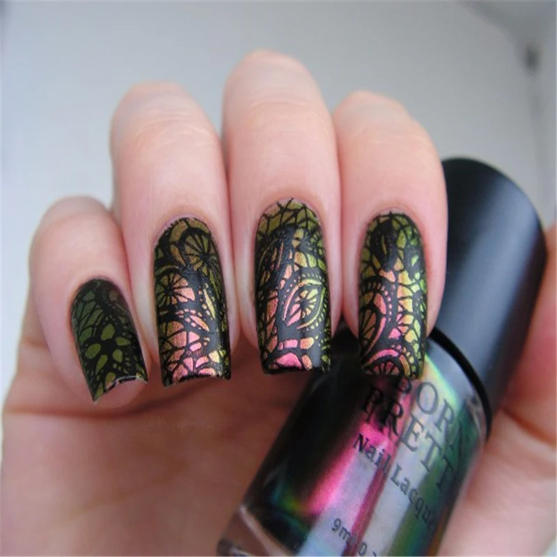 BORN PRETTY Full Lace Arabesque цветочный узор дизайн ногтей штамп шаблон цветочное