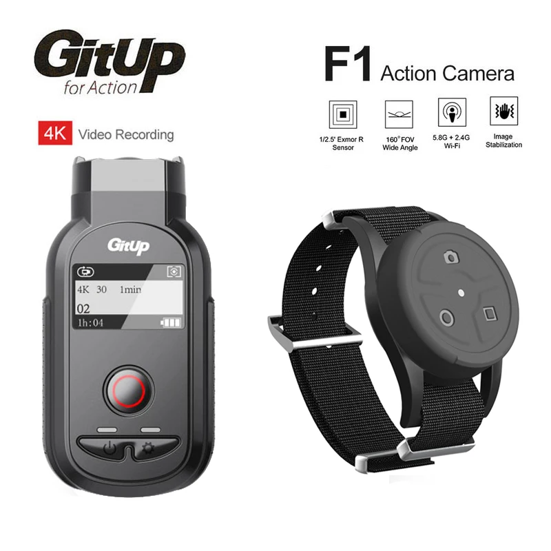 Экшн камера Gitup F1 160 градусов 4K Wi Fi два диапазона частота 5 8 ГГц и 2 4 ГГц|Экшн-камеры|