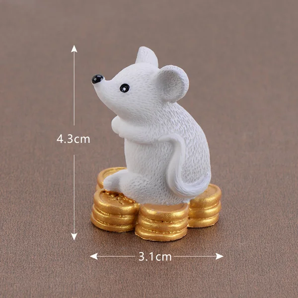 Light Grey No.8 Отправка денег мышь фигурка мультяшная модель животных пейзаж из мха смолы ремесло домашнее миниатюрное украшение для сада в виде Феи аксессуары - Цвет: Light Grey No.8