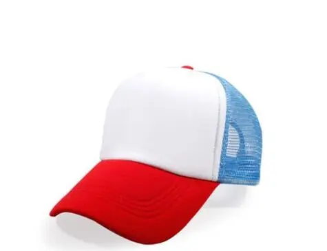 red white skyblue 5 шт./партия, летние мужские повседневные сетчатые бейсболки для взрослых, с принтом «сделай сам», индивидуальный дизайн логотипа, бейсболки, кепки, кепки, пляжные бейсболки - Цвет: red white skyblue