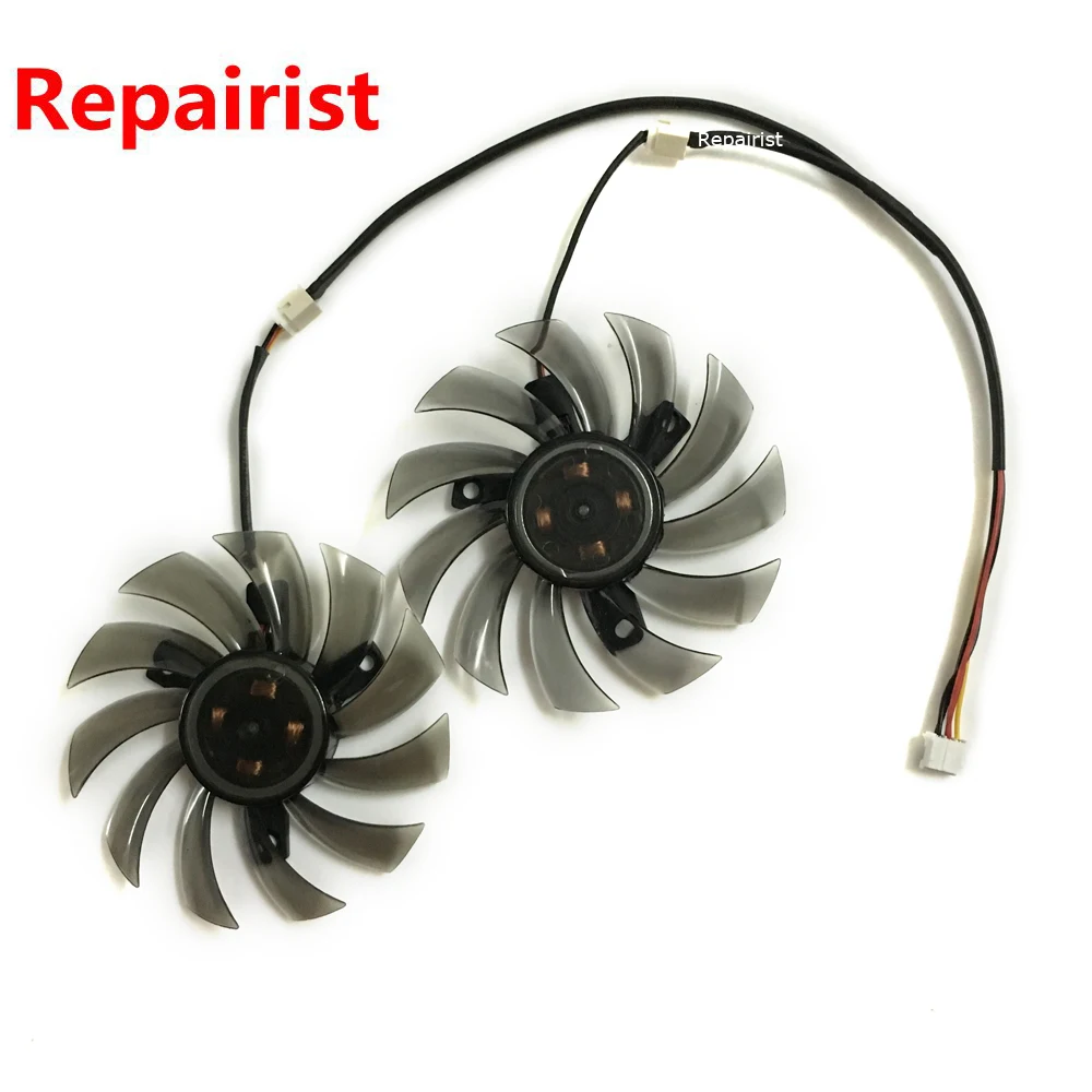 Бесплатная доставка 2 шт./лот 75 мм 12v 0.2A Gigabyte N470SO N580UD GTX460 GTX470 GTX580 HD5870 вентилятора