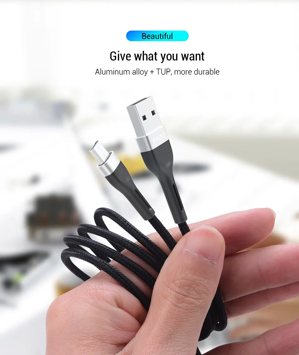 PZOZ Micro Usb кабель 3A Быстрая зарядка для samsung huawei Xiaomi redmi LG кабель для передачи данных Android мобильный телефон зарядное устройство Шнур Microusb