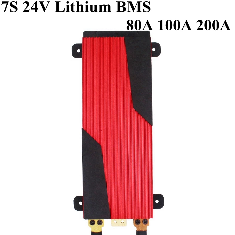 BMS 24V литиевый 7S 25 9 v 80A 100A 200A разрядный аккумулятор 26v bms защита для лодочного