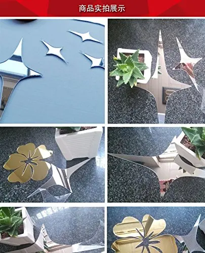 66 шт Мерцающая звезда потолочное верхнее зеркало украшение, 3D акриловое зеркало стикер стены, DIY декоративный зеркальный стикер