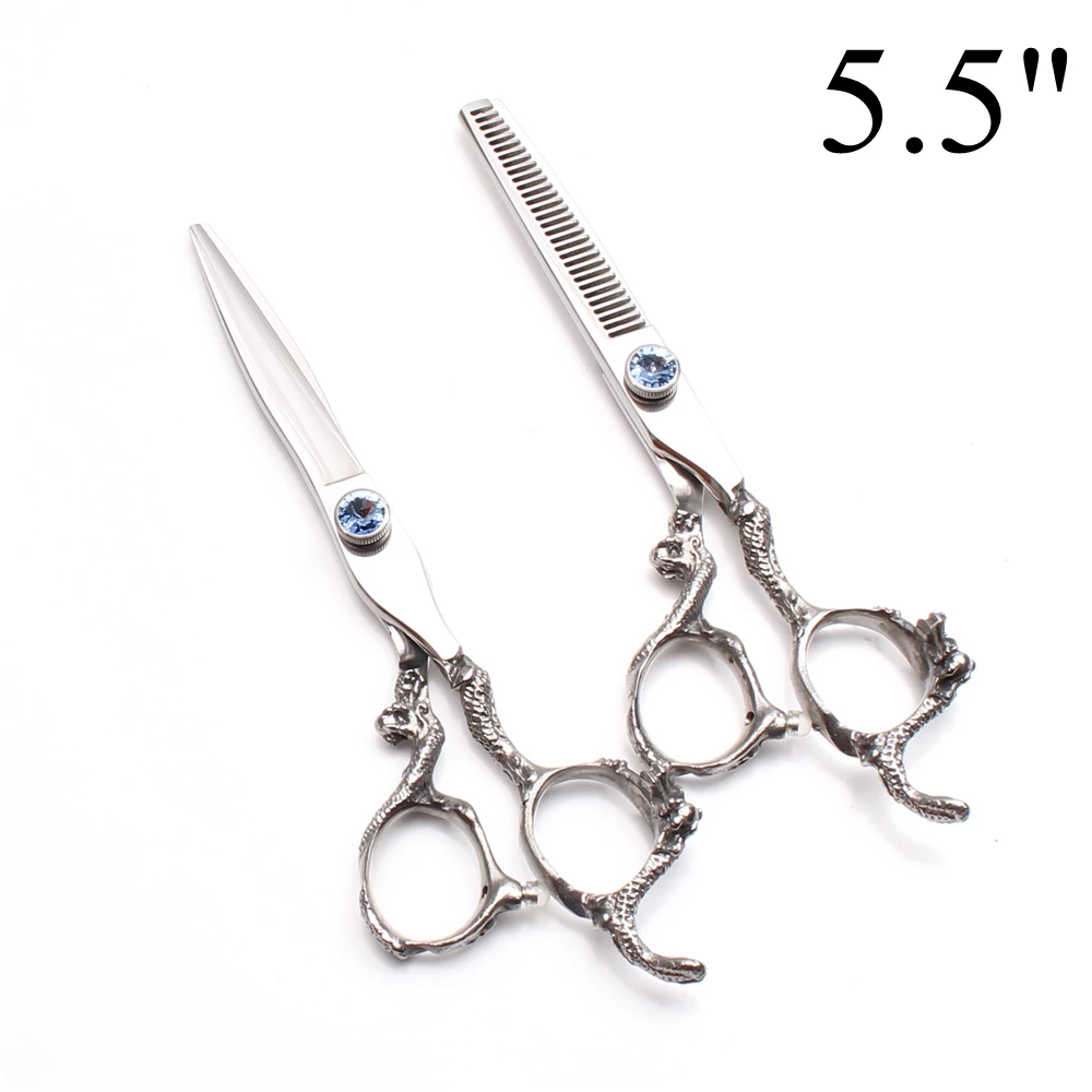 Парикмахерские ножницы 440C 5 6 7 дюймов прямые с логотипом на заказ филировочные