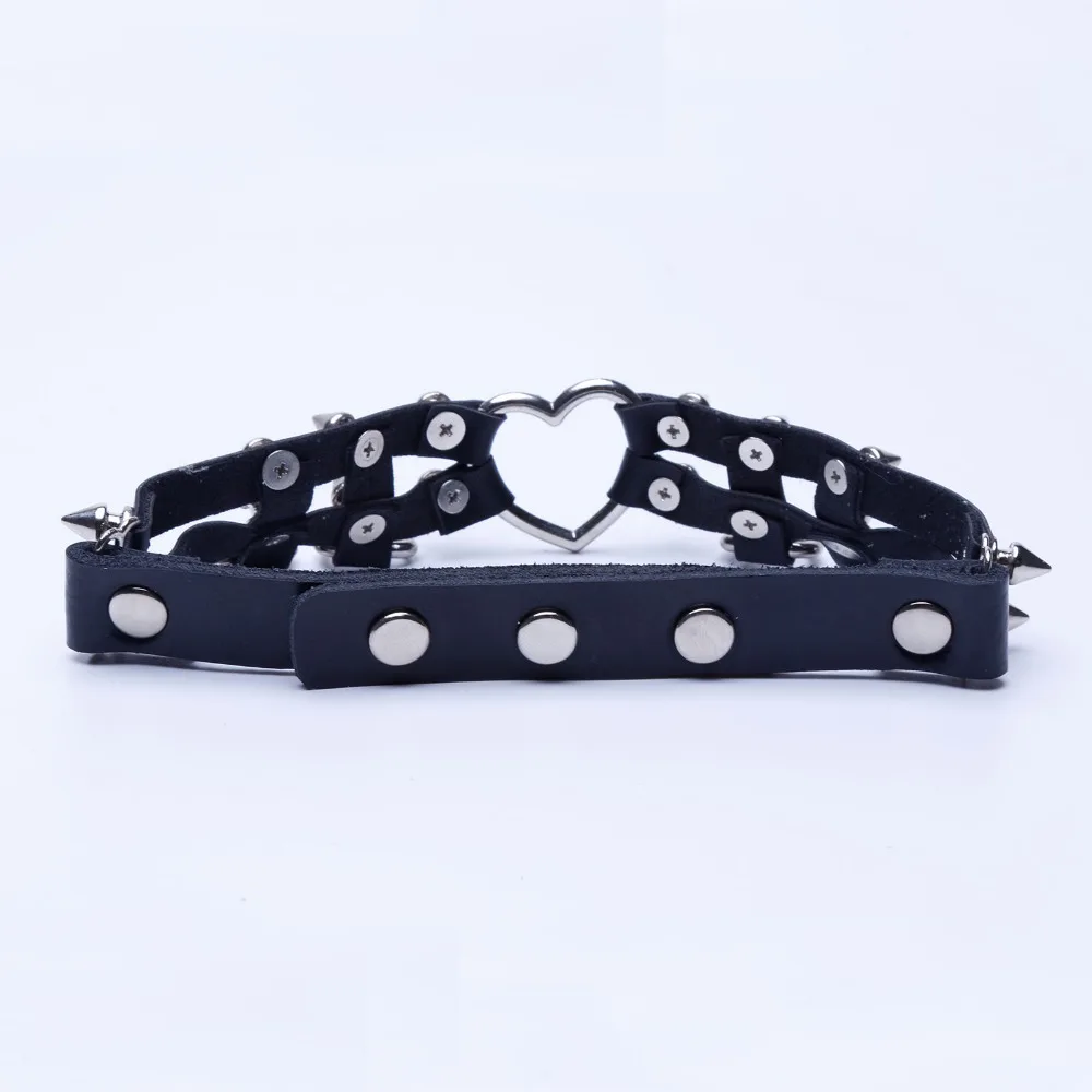 Массивное ожерелье готический чокер кожаные заклепки новинка 2016 Чокеры в стиле