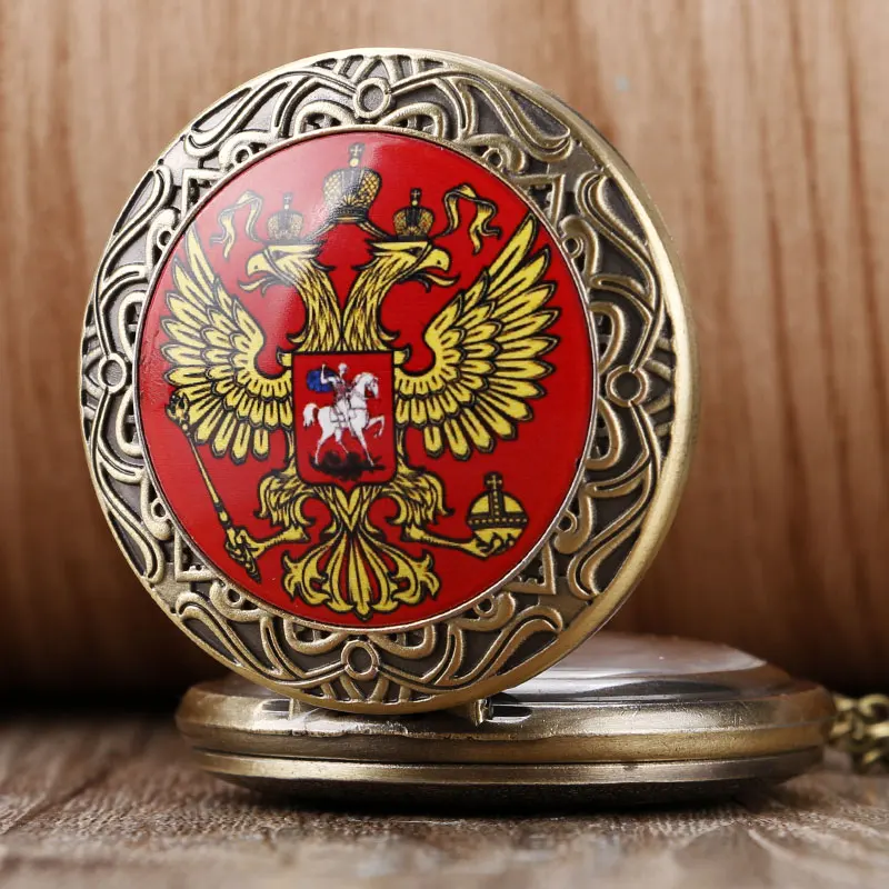 Популярные кварцевые карманные часы России двуглавый орел Российской знак