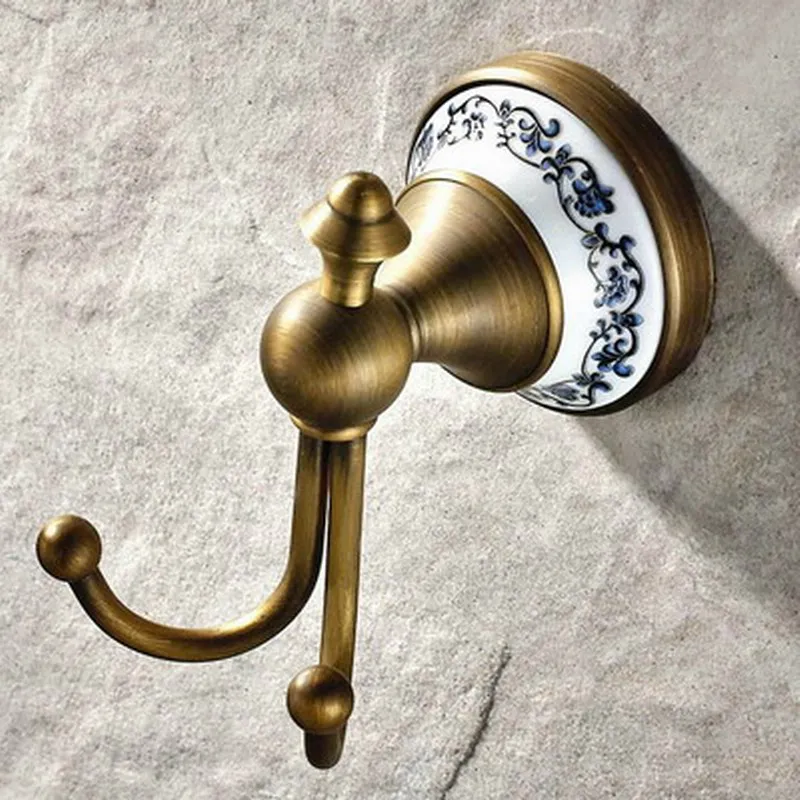 Towel Hook Аксессуары для ванной комнаты античная латунь коллекция, кольцо для полотенец, держатель для бумаги, туалетная щетка, крючок, вешалка для ванной, мыльница aset011 - Цвет: Towel Hook