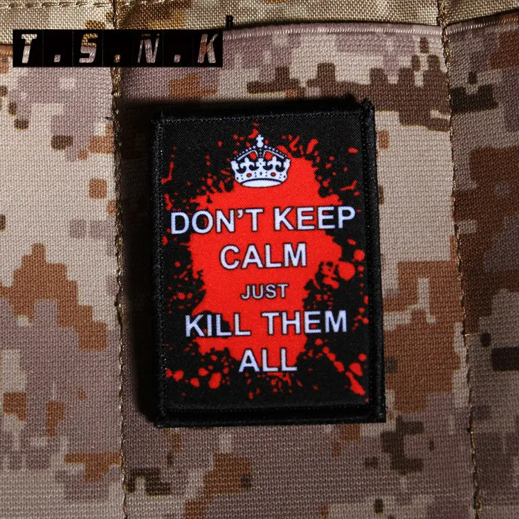 TSNK любителей военной патч армия тактический Boost морали значок &quotне KEEP CALM&quot