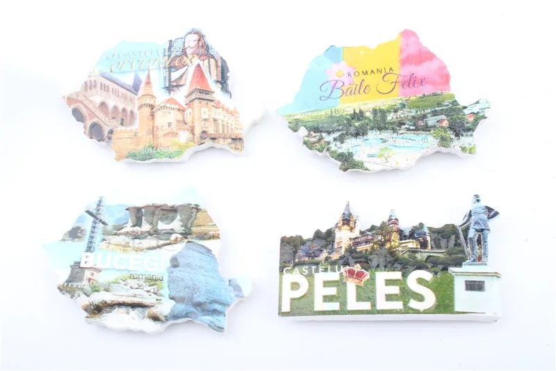 

New Resin 3D Fridge Magnet Romania PELES BUCEGI Souvenirs World Trip City Refrigerator Magnetic Stickers Home Decoration