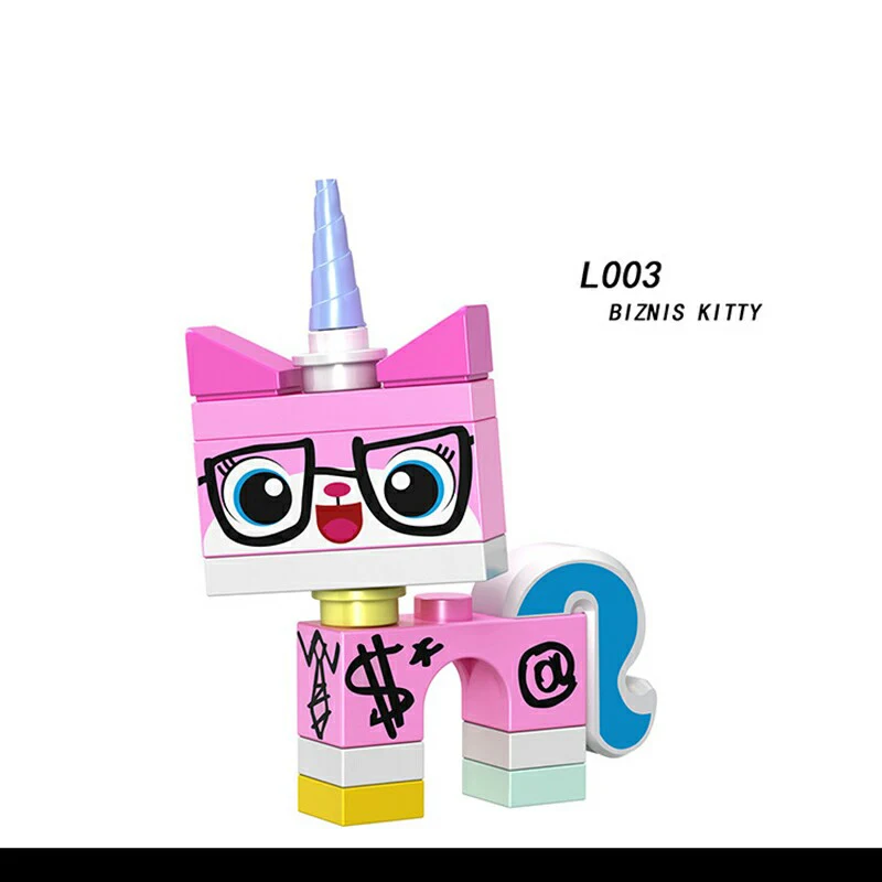 Синий Для фильма ниндзя, Unikitty Emmet Wyldstyle, Sheriff Gordon Nya Cop Lord Vitruvius, Бэтмен, строительные блоки, игрушки, фигурки, кирпичи - Цвет: Синий