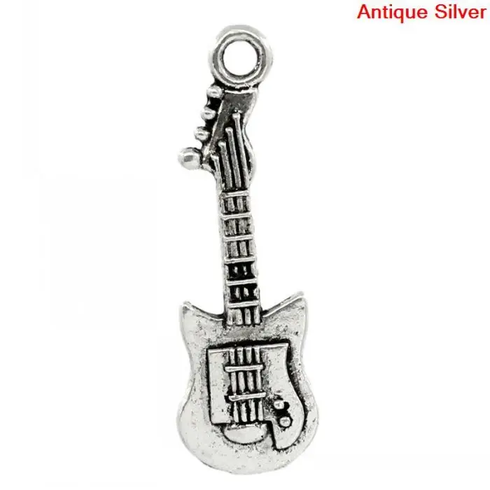 

DoreenBeads амулет кулоны гитара серебро Цвет 3,2x1 см, 50 шт в наборе