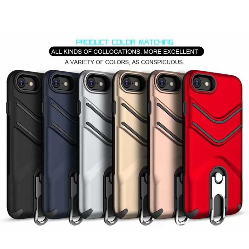 Ultra Thin Kickstand Case for iPhone X XR XS Max With Key Ring Coque 6 6s 7 8 Plus 360 Shockproof Fundas |