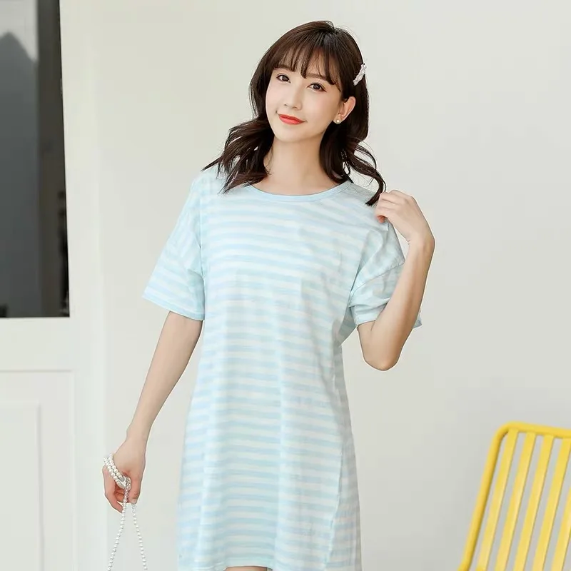 Пижамы для беременных одежда кормления летняя полосатая Пижама Женская