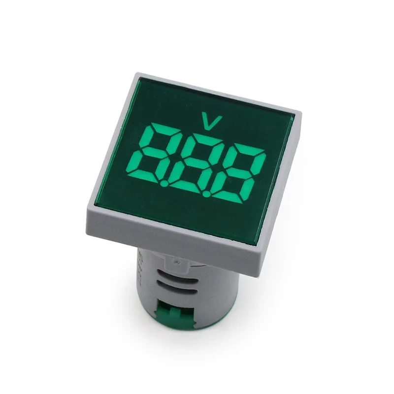 New Green Voltmeter 22 мм квадратный DIY Мини цифровой вольтметр переменного тока 12-500 В Вольт Напряжение тестер метр монитор Мощность СВЕТОДИОДНЫЙ Индикатор Пилот лампа свет дисплей - Цвет: New Green Voltmeter