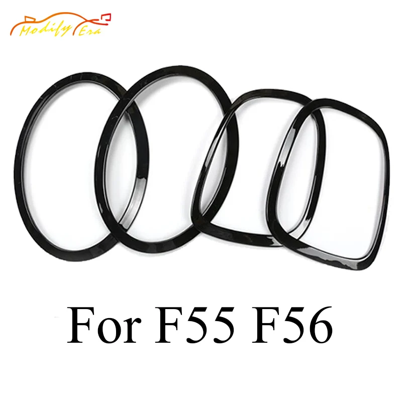 Black 4pcs Декоративные наклейки для фар задний фонарь для Mini Cooper One JCW F55 F56, набор для стайлинга автомобилей, автомобильные аксессуары - Название цвета: Black 4pcs