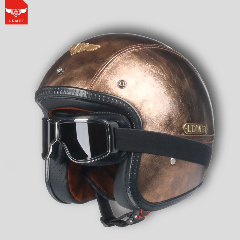 Кожа PU casco moto Винтаж moto rcycle шлем capacetes de moto ciclista панк кафе гонщик открытый лицо Камуфляж