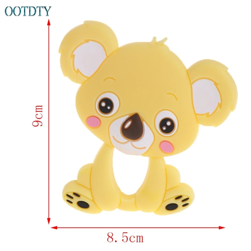 Хит продаж цветные силиконовые игрушки для прорезывателя зубов с медвежонком