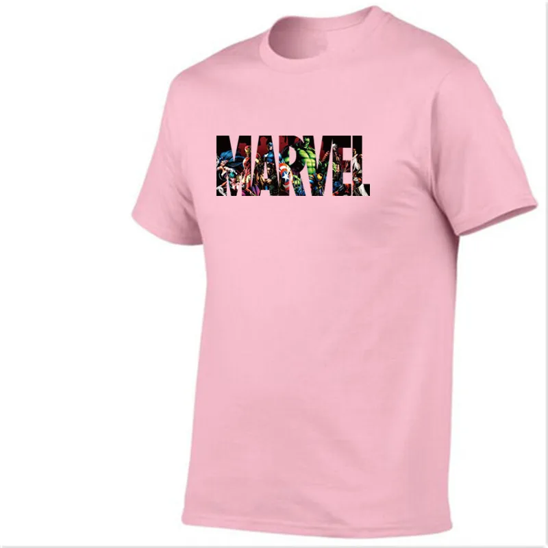 Новая мода Marvel футболка с короткими рукавами Для мужчин супергероя принт круглым