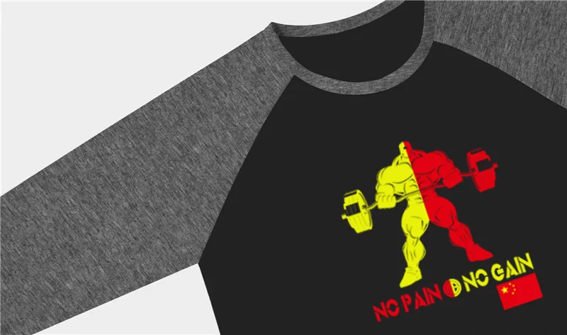 Футболка мужская приталенная с рукавом и принтом флага | Мужская одежда