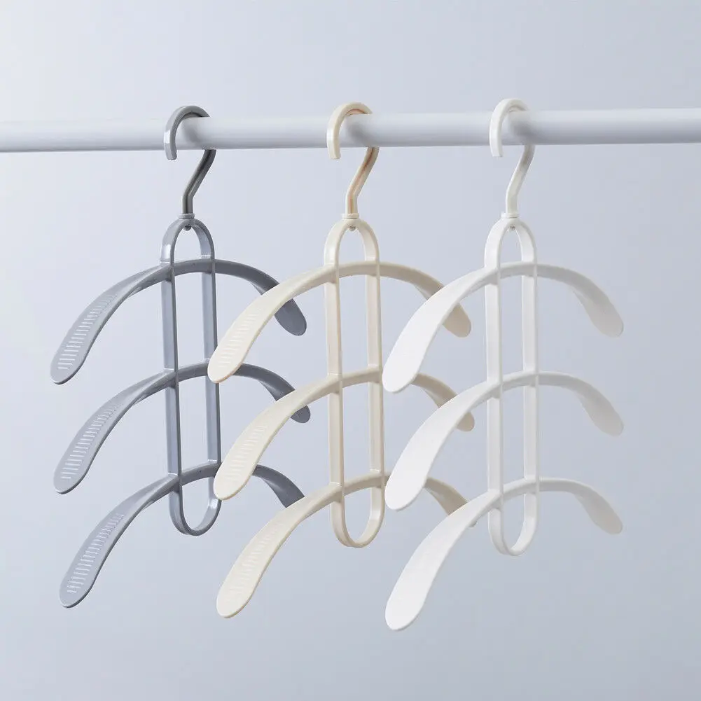 3 Layers Creative Hangers Anti-slip Multiple Layer Trousers Pants Hanger Closet Rack Clothing &amp Wardrobe Storage Dropship | Дом и сад