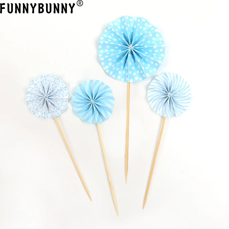 FUNNYBUNNY 4 шт золотой и серебряный порошок синий черный оригами складной вентилятор