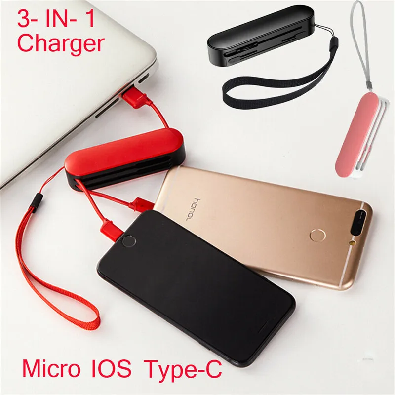 Универсальный зарядный кабель 3 в 1 швейцарском стиле с ножом Micro USB Type C для iPhone