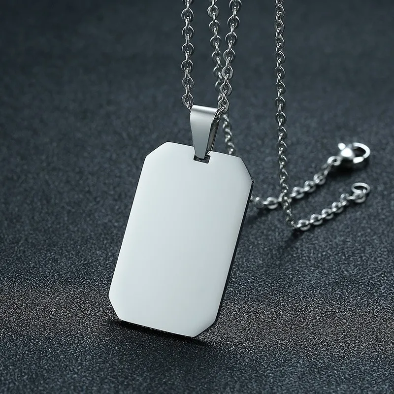 Stainless Steel Plain Dog Tag Pendant Necklace for Men Woman with 20&quot-24&quot O Chain | Украшения и аксессуары