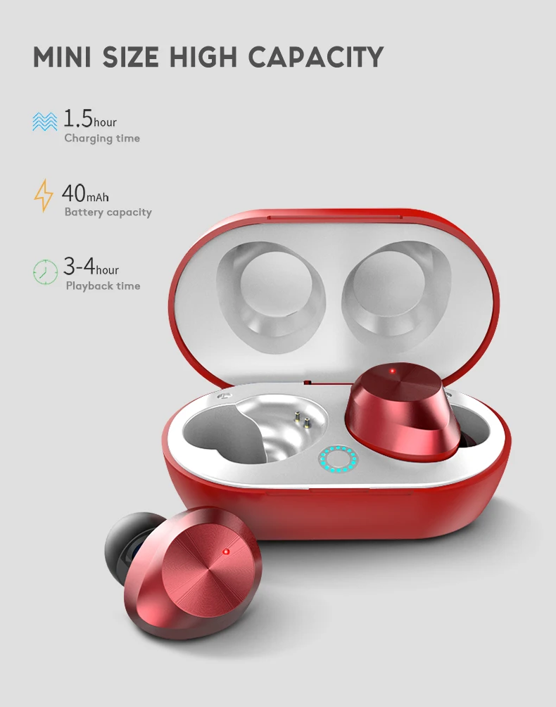 Arlado TWS-9 Bluetooth наушники-вкладыши мини беспроводная сенсорная гарнитура с зарядным устройством IPX5 водонепроницаемые Airpods для смартфонов